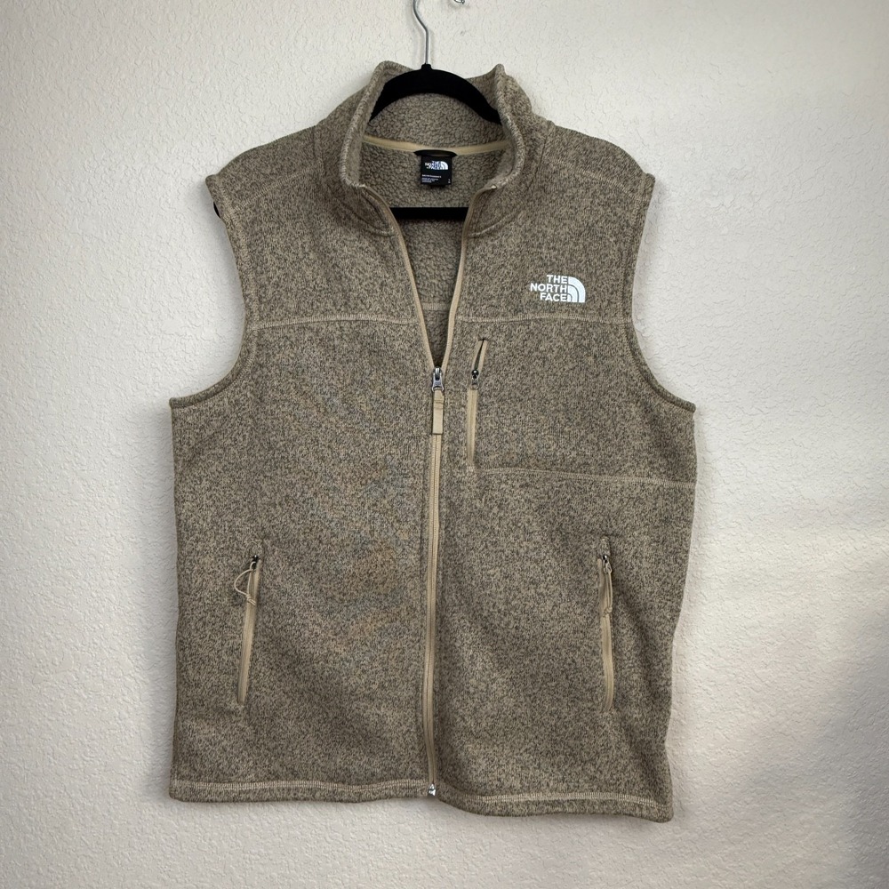 North Face Men's Gordon Lyons Full Zip Fleece Vest Heather Brown  Gorpcore Sz L